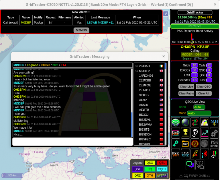 GridTracker; a JTAlert for Linux? M0SPN / OH3SPN